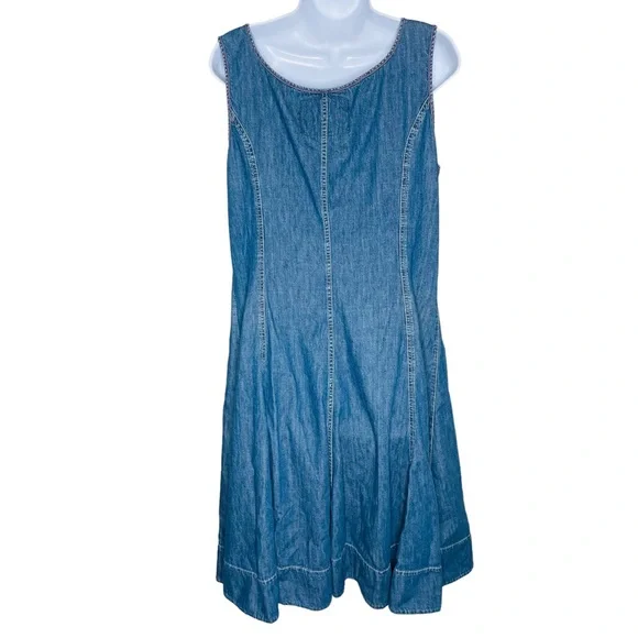 Lauren Ralph Lauren Sleeveless Lace Up Cotton Dress Vintage Limited Edition - Picture 4 of 11